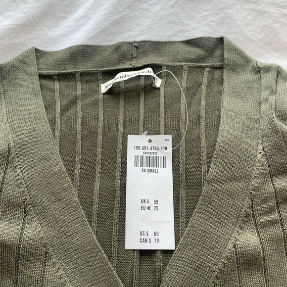 Abercrombie and Fitch olive green long sleeve sweater mini dress - Picture 5 of 6